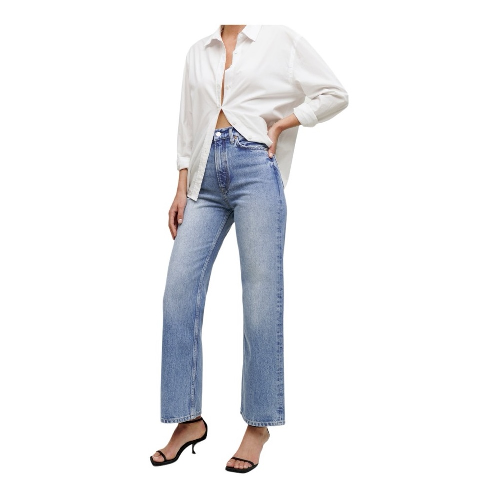 Reformation Wilder High Rise Wide Leg Cropped Jeans- Size 27